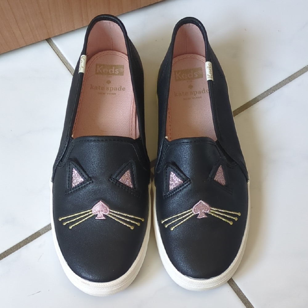 Kate Spade x Keds Double Decker Black Cat Slip-on